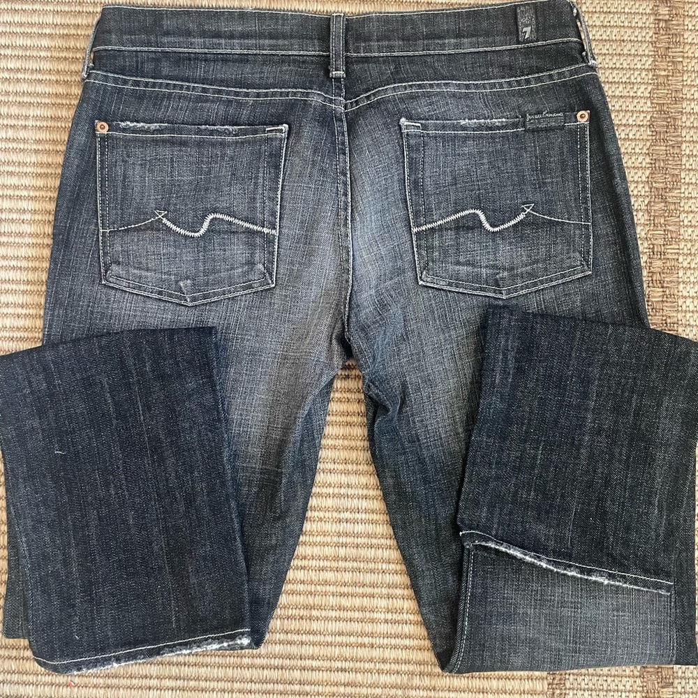 7 For All Mankind black stone washed low rise bootcut jeans Size 31